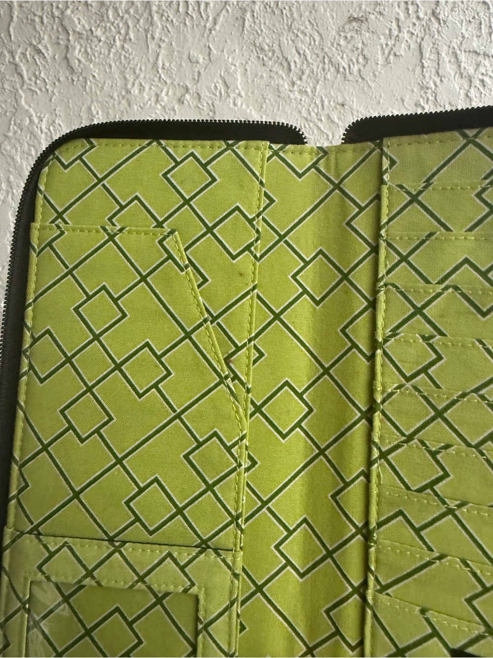 Vera Bradley Black Floral Zip Passport Holder - Picture 5 of 5